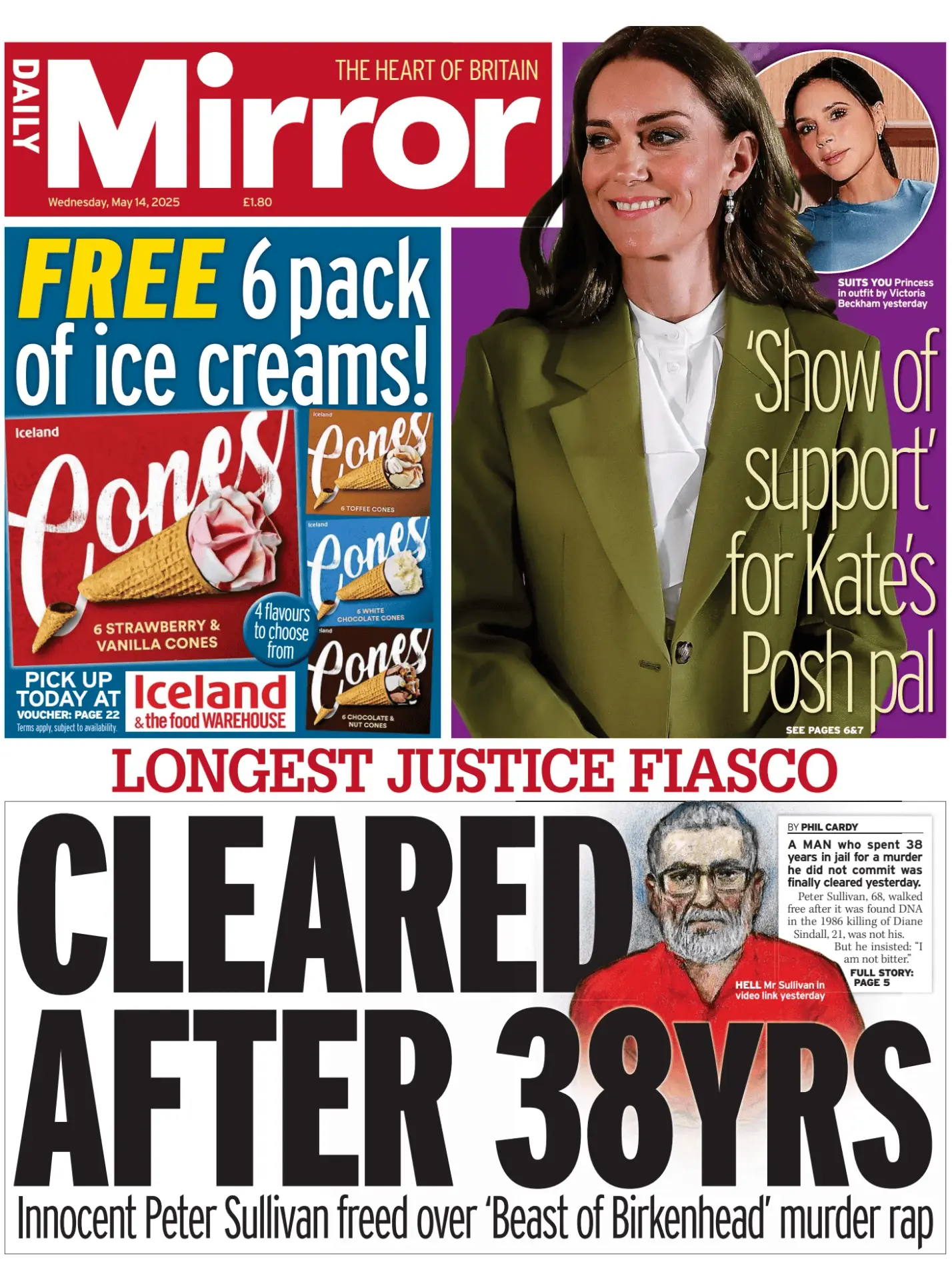 Prima-pagina-Daily Mirror-edizione-di-oggi-14-05-2025